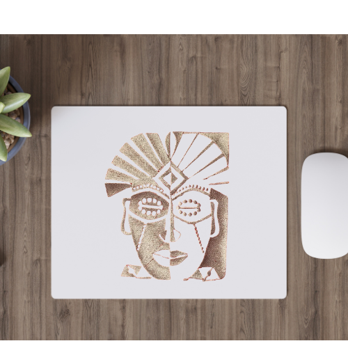 African Mask – Ancestral Face of Power Mouse Pad