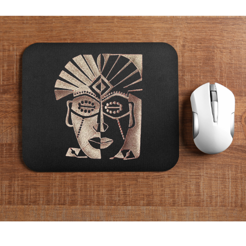 African Mask – Ancestral Face of Power Mouse Pad