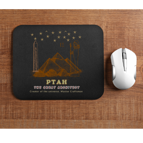 Ptah & Pyramids Mouse Pad — The Architect of Creation
