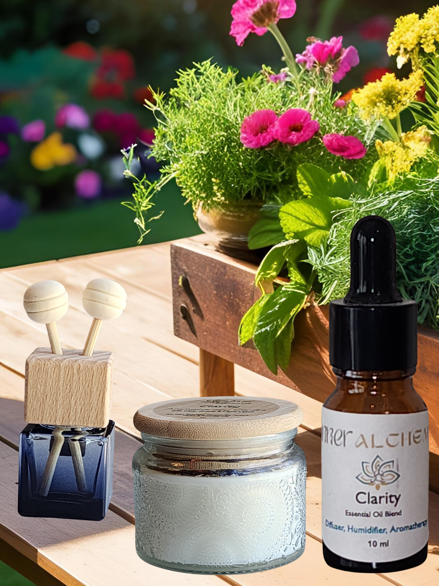 Clarity Aromatherapy Essential Oil Blend, Car Air Freshener, and Candle