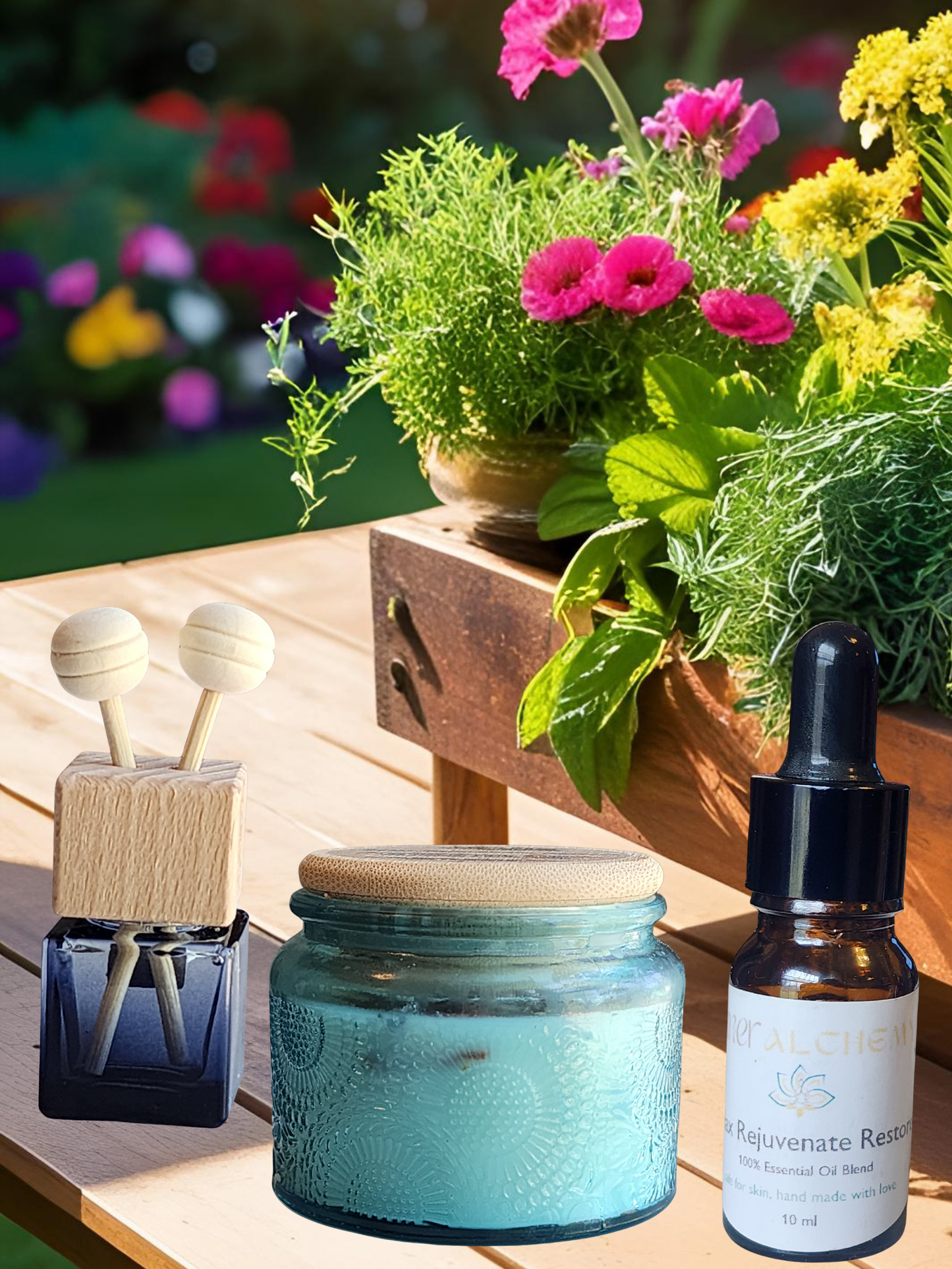 Relax Rejuvenate, Restore Aromatherapy Essential Oil Blend, Car Freshener, and Candle